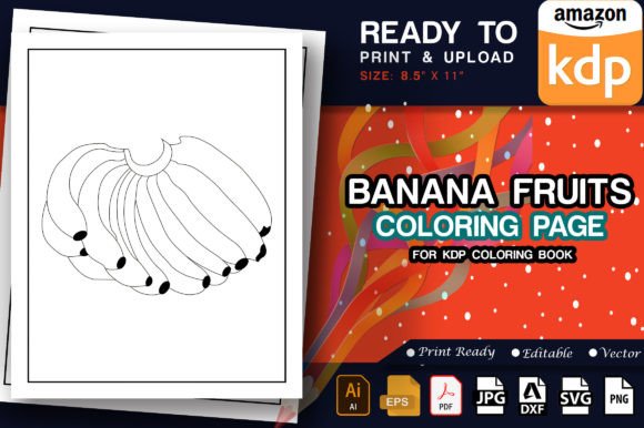 A Crafters Review: Banana Fruits Coloring Page for Graphics and Projects