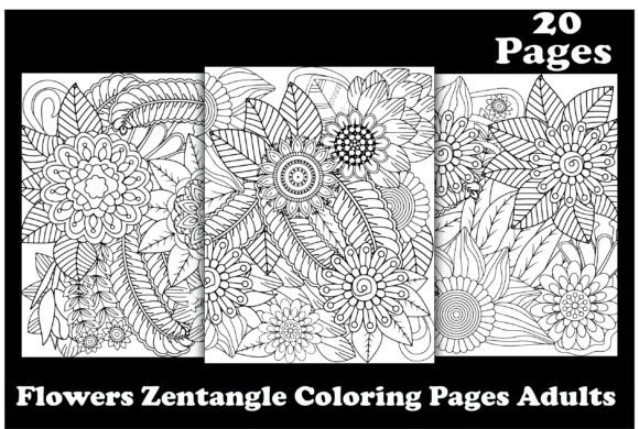 A Designer's Review: Flowers Zentangle Coloring Pages for Branding