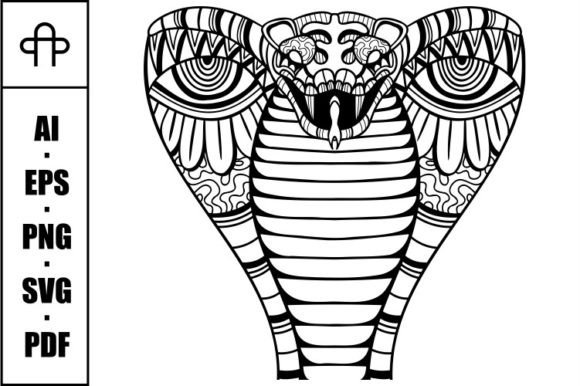 A Snake Cobra Mandala Zentangle Graphic for Client Projects