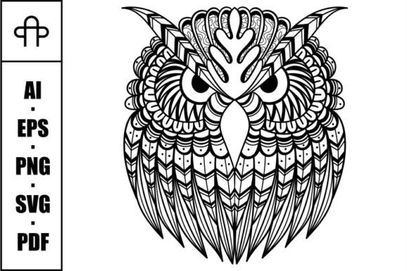 An Owl Western Screech Mandala Zentangle Design File Review