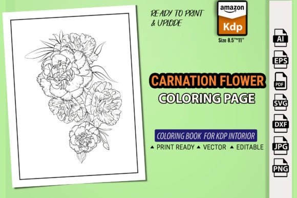 Carnation Flower Coloring Book: A Premium Graphic Asset for Creative Sellers