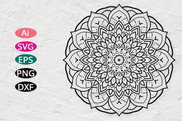 Mandala Flower SVG Design for Coloring Pages & Graphics