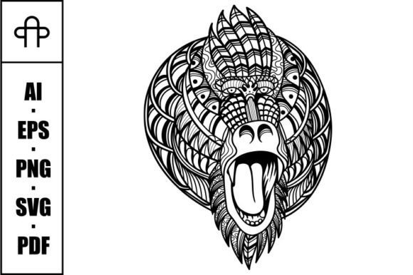 Mandrill Head Angry Mandala Zentangle: A Graphic Design Asset Review