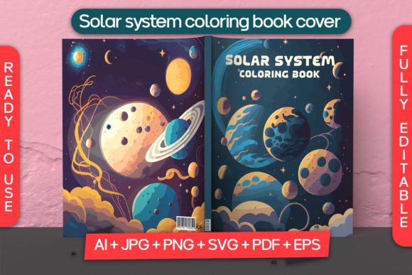 Solar System Coloring Book Cover: A Graphic Design Asset Review