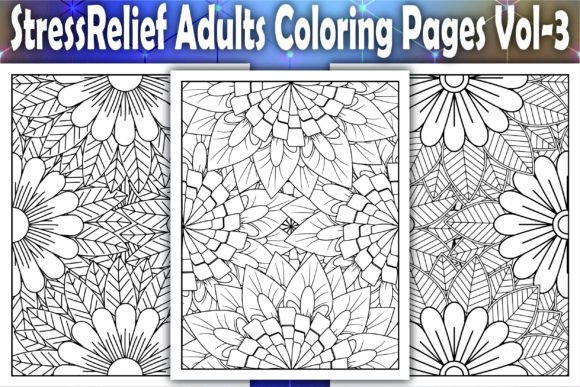 StressRelief Flower Graphics for Adult Coloring Pages Projects