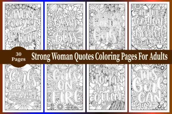 Strong Woman Quotes Coloring Book Graphics Review