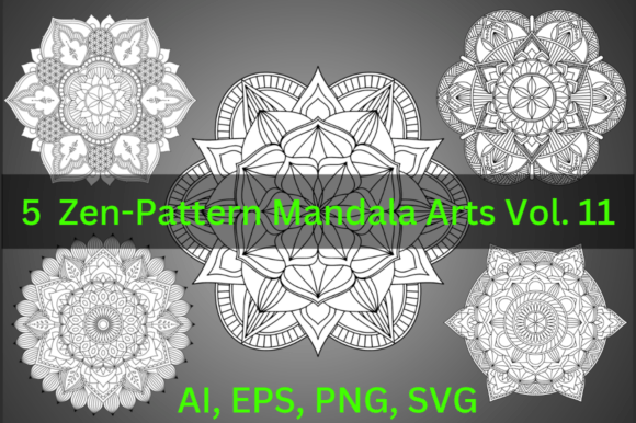 Zentangle-Pattern Mandala Vol. 11: A Graphic Asset for Branding & Packaging